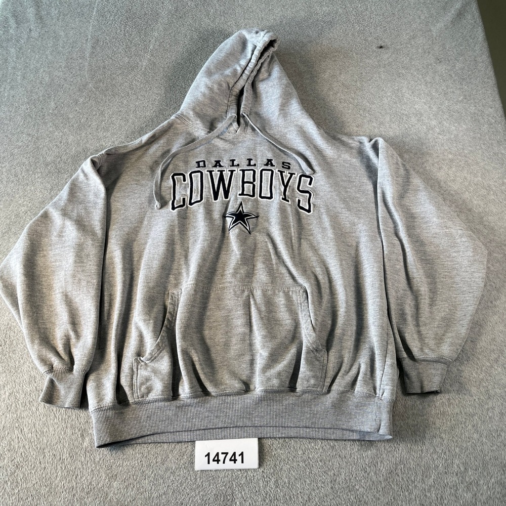 Dallas Cowboys Hoodie Mens XL Gray Football Team Apparel NFL Pullover Fanwear